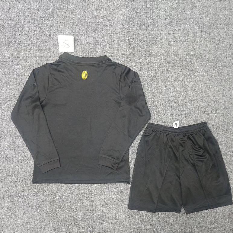 AC Milan 2025 125th Anniversary Black Long Sleeve Kids Jersey Set