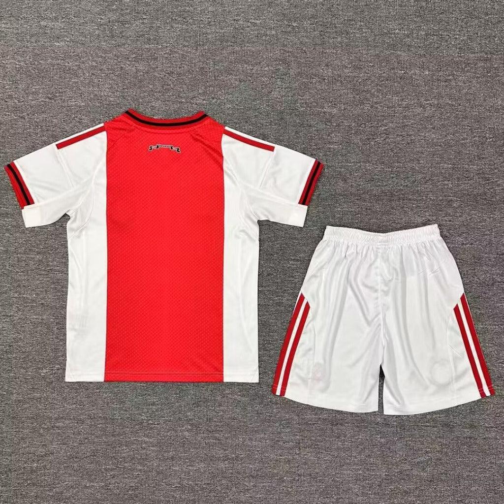 Ajax 25/26 Red/White Home Kids Jersey Set