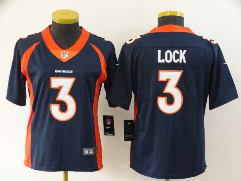 Broncos 2021/22 Lock #3 Navy/Orange/White Women NFL Jersey