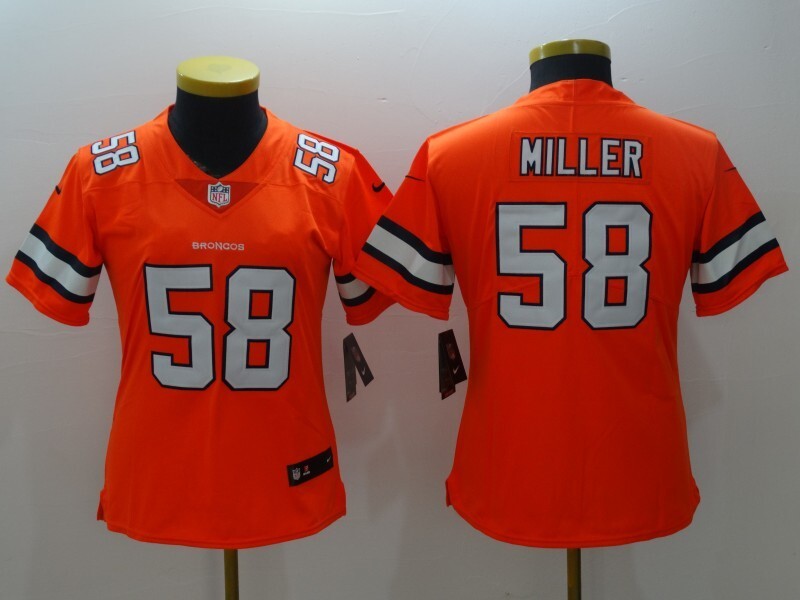 Broncos 2022/23 Miller #58 Orange/White Women NFL Jersey