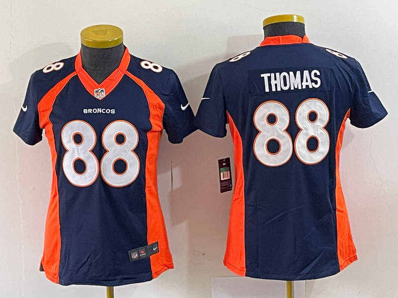 Broncos 2022/23 Thomas #88 Navy/Orange/White Women NFL Jersey