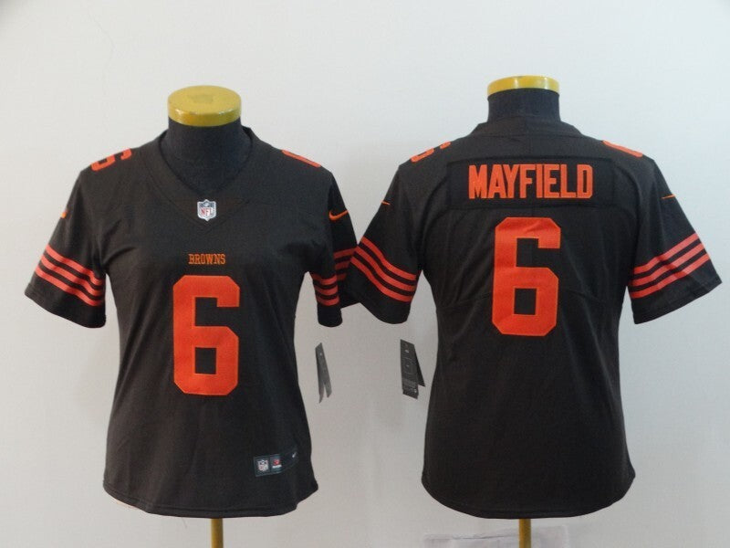 Browns 2022/23 Mayfield #6 Black/Orange Women NFL Jersey