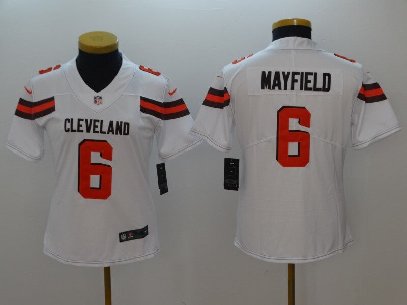 Browns 2022/23 Mayfield #6 White/Orange Women NFL Jersey