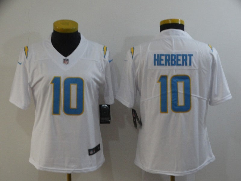 Chargers 2021/22 Herbert #10 White/Blue Women NFL Jersey