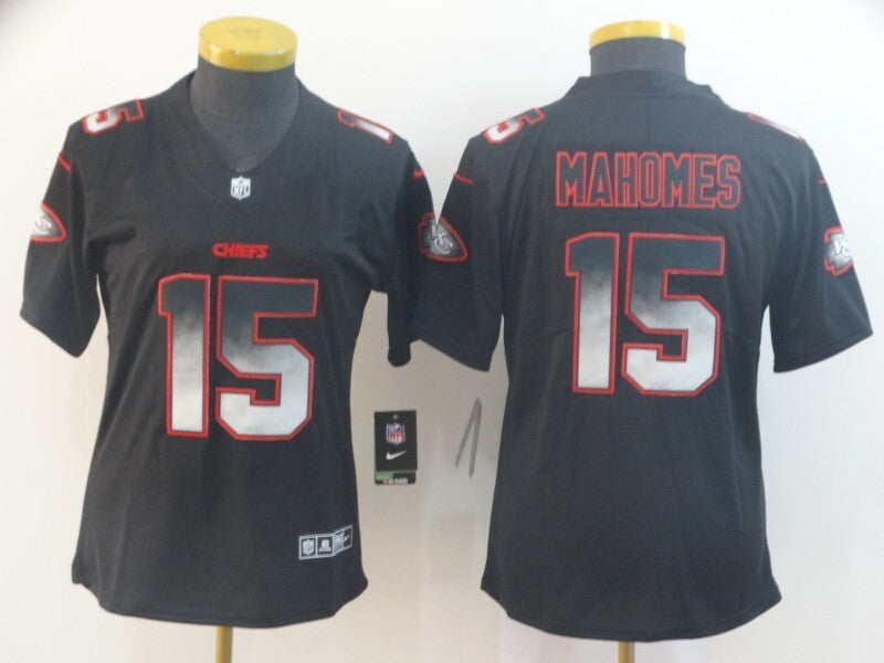 Chiefs 2021/22 Mahomes #15 Black/Red/Gray Women NFL Jersey
