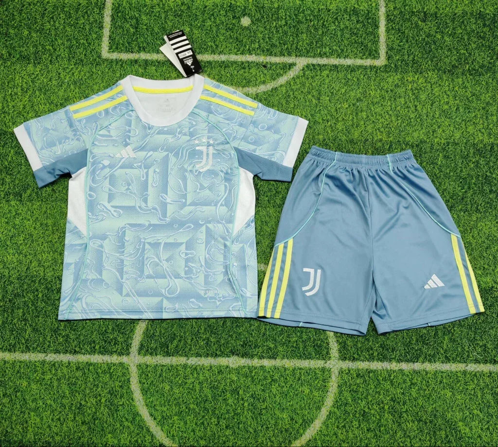 Juventus 25/26 Away Kids Blue Jersey Set