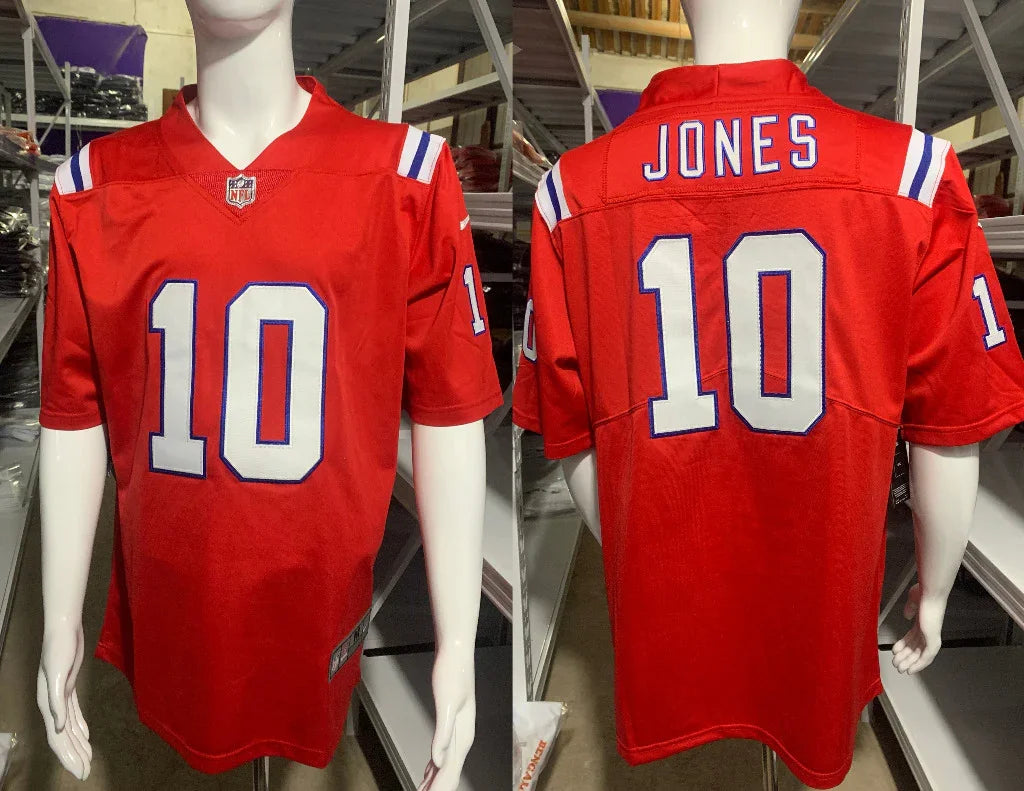 Patriots 25/26 Jones #10 Red NFL Game Jersey
