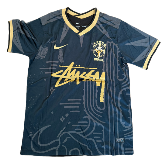 2025 Brazil x Stussy Black and Gold Concept Jersey