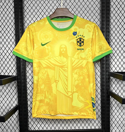 Brazil Retro Concept Yellow Jersey "Christ The Redeemer"