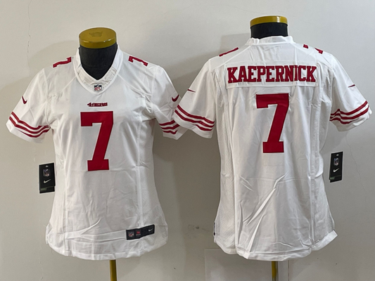 49ers 23/24 Kaepernick #7 White/Red Women NFL Jersey