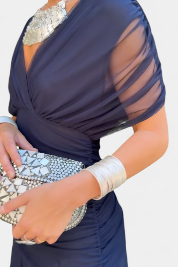 Alorina™ | Long Floral Dress with V-Neck