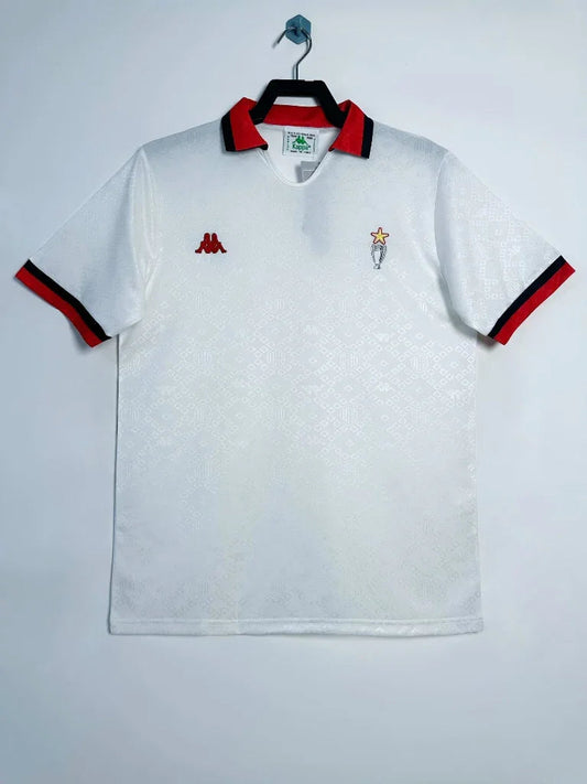 AC Milan 1989/90 Retro White/Red Away Jersey