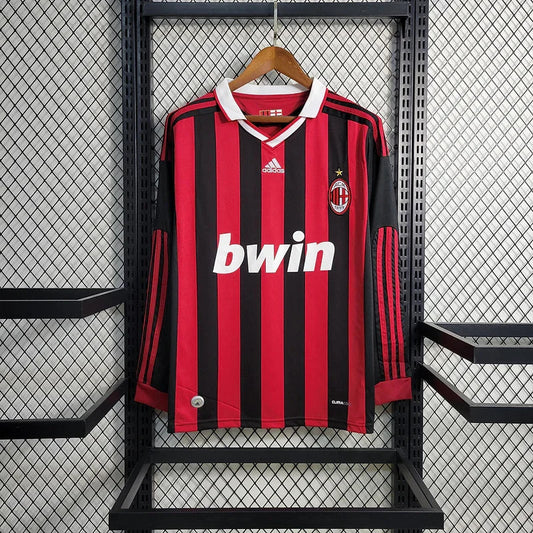 AC Milan 2009/10 Vintage Retro Red/Black Home Long Sleeve Jersey