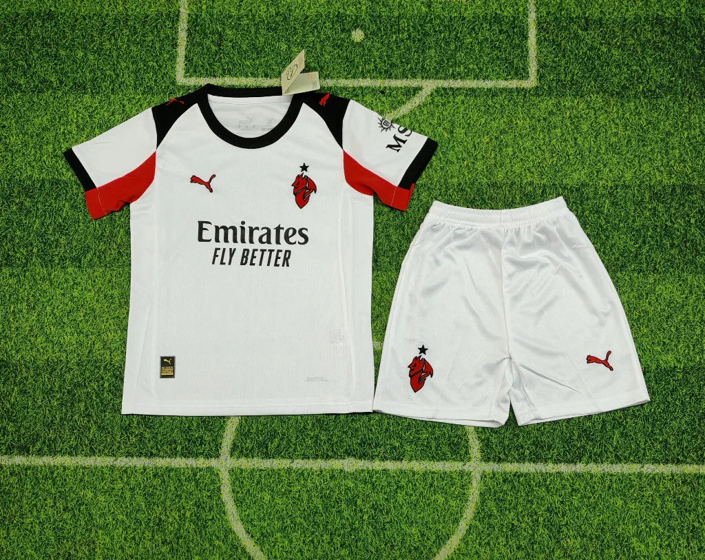 AC Milan 25/26 Away Kids White Jersey Set