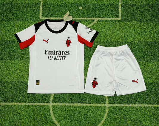 AC Milan 25/26 Away Kids White Jersey Set