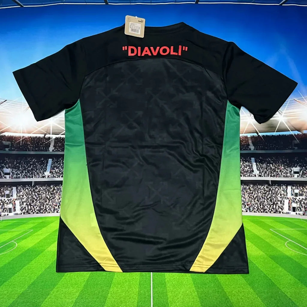 AC Milan 25/26 Black/Green Pre-Match Training Jersey