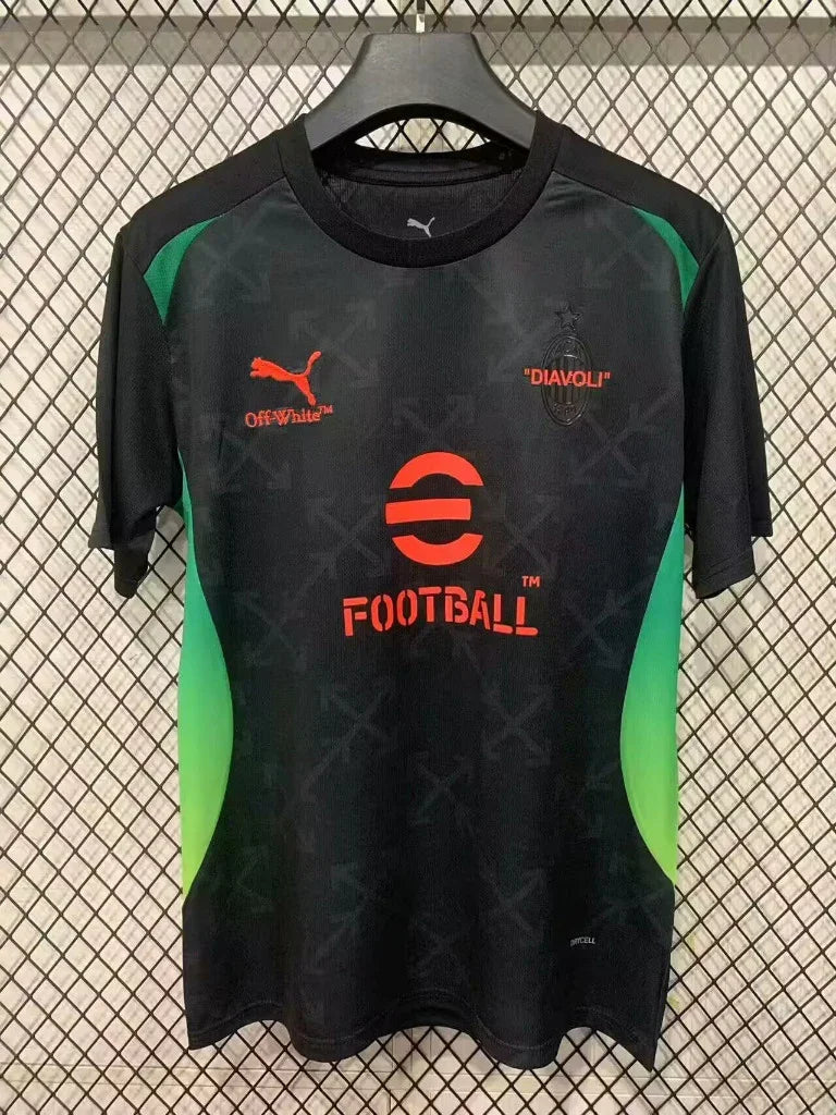 AC Milan 25/26 Black/Green Pre-Match Training Jersey