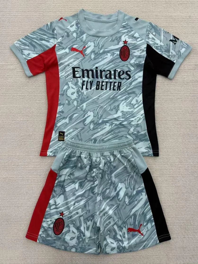 AC Milan 25/26 Goalkeeper Kids Gray Jersey Set