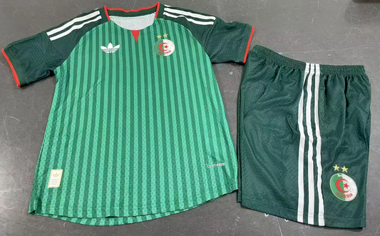 Algeria 2026 Green/White/Red World Cup Away Player Version Kids Jersey Set