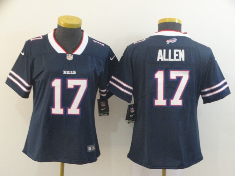 Bills 2021/22 Allen #17 Navy/White Women NFL Jersey