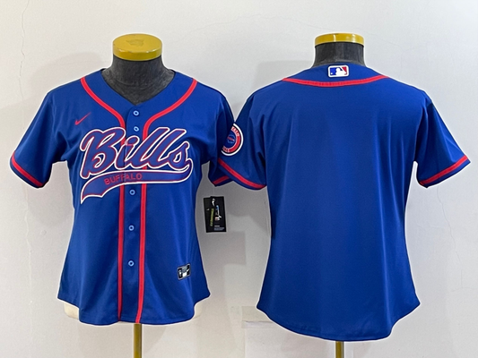 Bills 2022/23 Royal Blue/White Women NFL Baseball Style Jersey