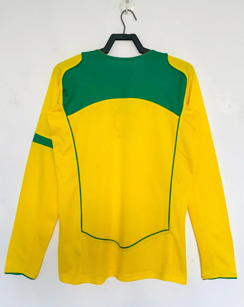 Brazil 2004 Retro Home Long Sleeve Jersey