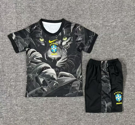 Brazil 25/26 Black Panther Special Kids Jersey Set