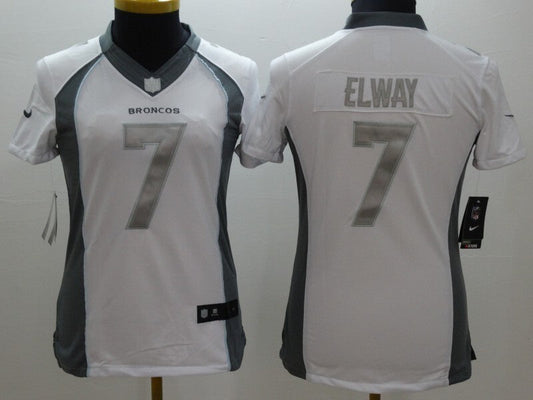 Broncos 2021/22 Elway #7 White/Gray Women NFL Jersey