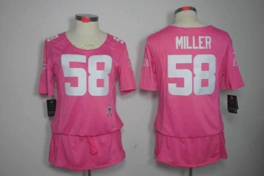 Broncos 2021/22 Miller #58 Pink/White Women NFL Jersey