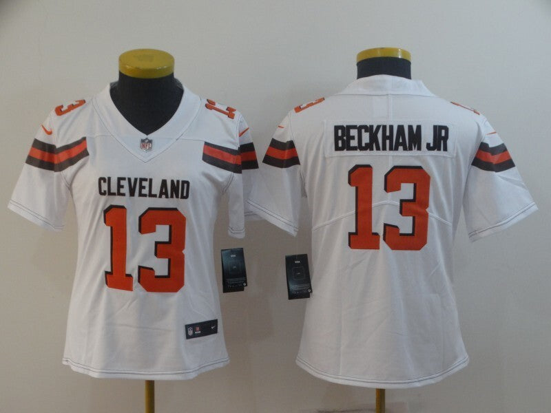 Browns 2022/23 Beckham Jr. #13 White/Orange Women NFL Jersey