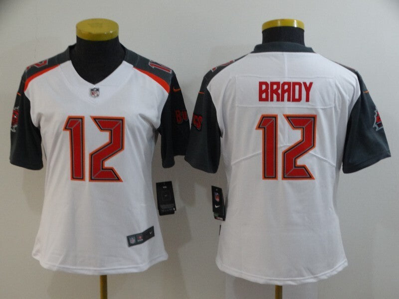 Buccaneers 2021/22 Brady #12 White/Black/Red Women NFL Jersey
