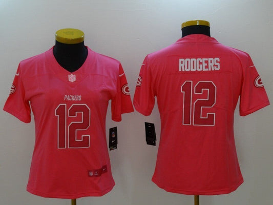 Buccaneers 2022/23 Rodgers #12 Pink/White Women NFL Jersey