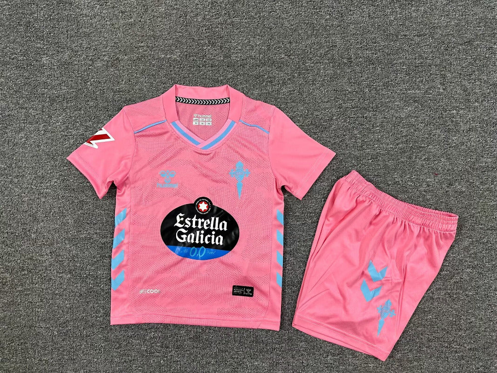 Celta Vigo 25/26 Pink Third Away Kids Jersey Set