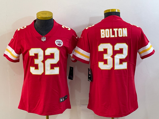 Chiefs 2021/22 Bolton #32 Red/White/Yellow Women NFL Jersey