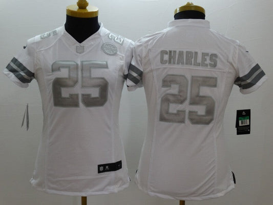 Chiefs 2021/22 Charles #25 White/Gray Women NFL Jersey