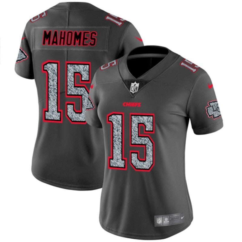 Chiefs 2021/22 Mahomes #15 Gray/Red Women NFL Jersey