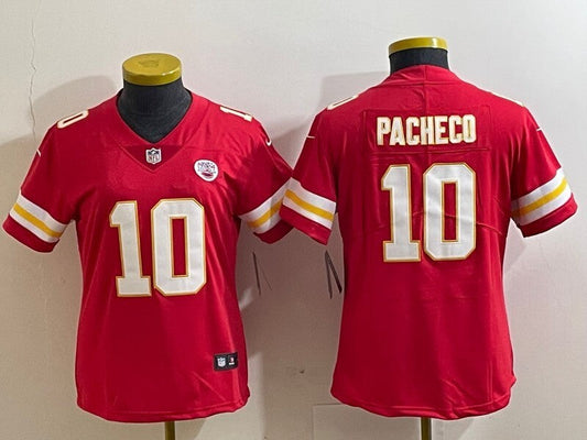 Chiefs 2023/24 Pacheco #10 Red/White/Yellow Women NFL Jersey