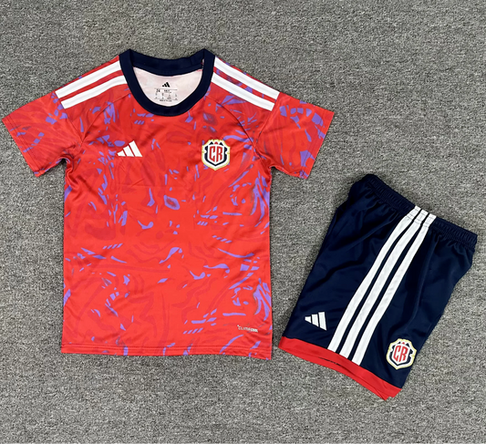 Costa Rica 2026 Red/White/Navy World Cup Home Kids Jersey Set
