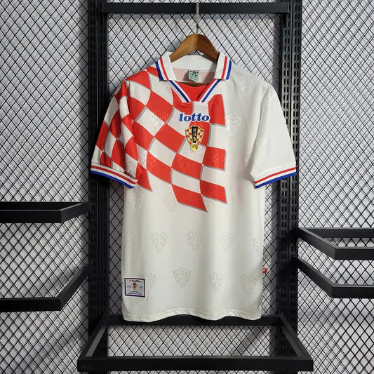 Croacia 1998 Retro White/Red Home Jersey