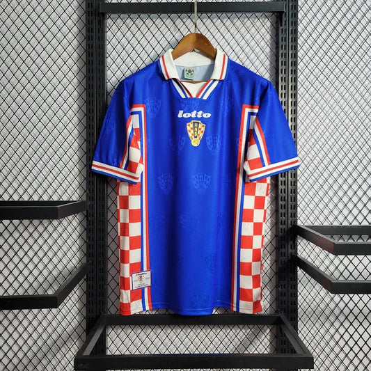Croacia 1998 Vintage Retro Blue Away Jersey