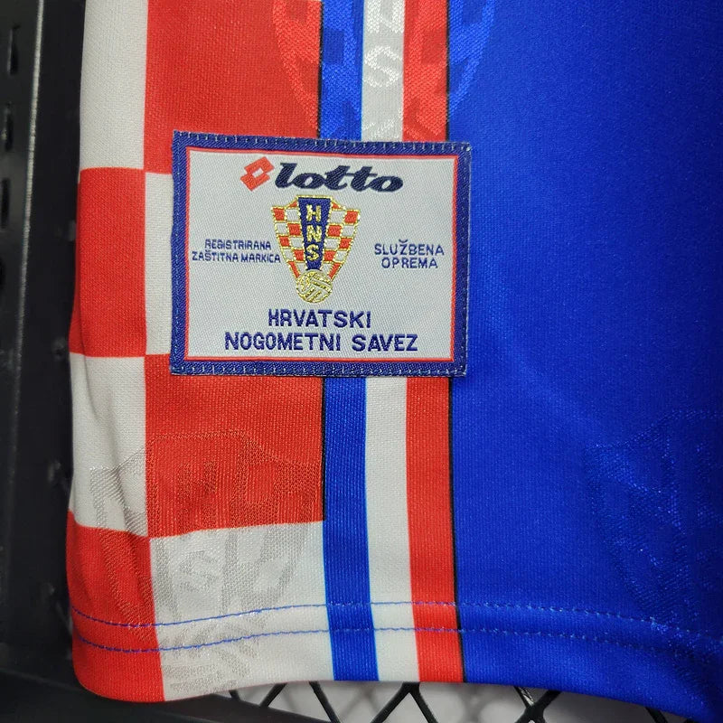 Croacia 1998 Vintage Retro Blue Away Jersey