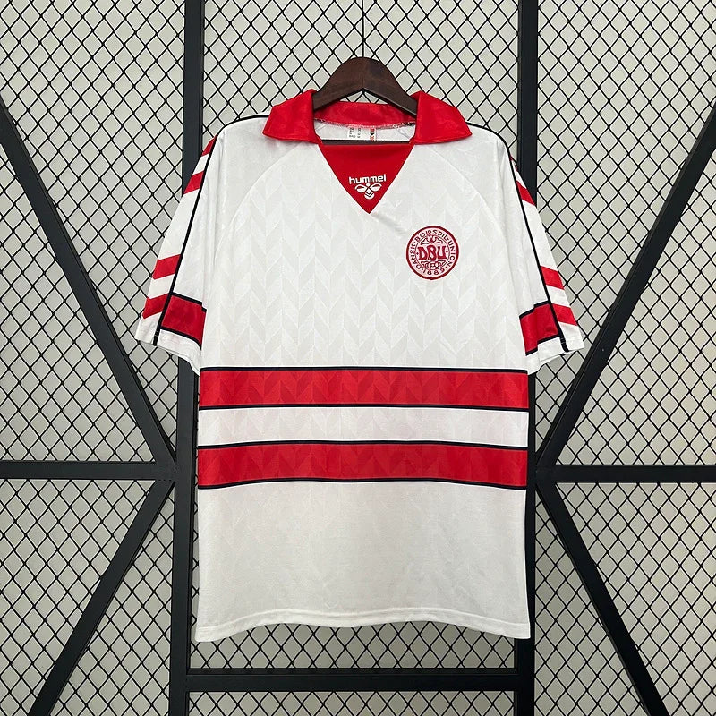 Denmark 1998 Retro White/Red Away Jersey