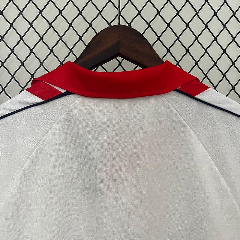 Denmark 1998 Retro White/Red Away Jersey