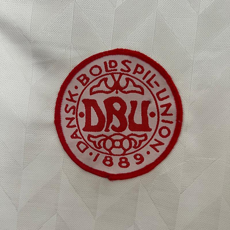 Denmark 1998 Retro White/Red Away Jersey