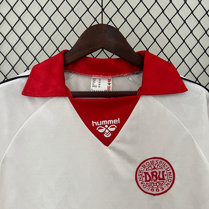 Denmark 1998 Retro White/Red Away Jersey