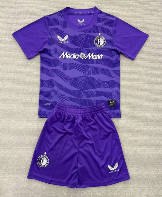 Feyenoord 25/26 Purple Goalkeeper Kids Jersey Set