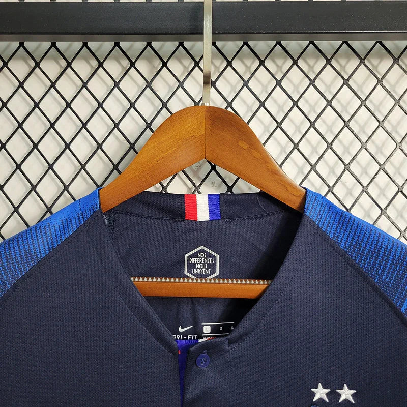 France 2018 Retro Version World Cup Home Long Sleeve Jersey