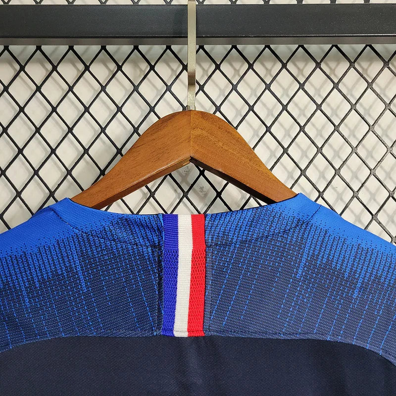 France 2018 Retro Version World Cup Home Long Sleeve Jersey