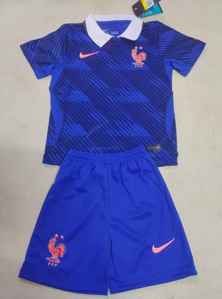 France 26/27 Blue World Cup Home Kids Jersey Set