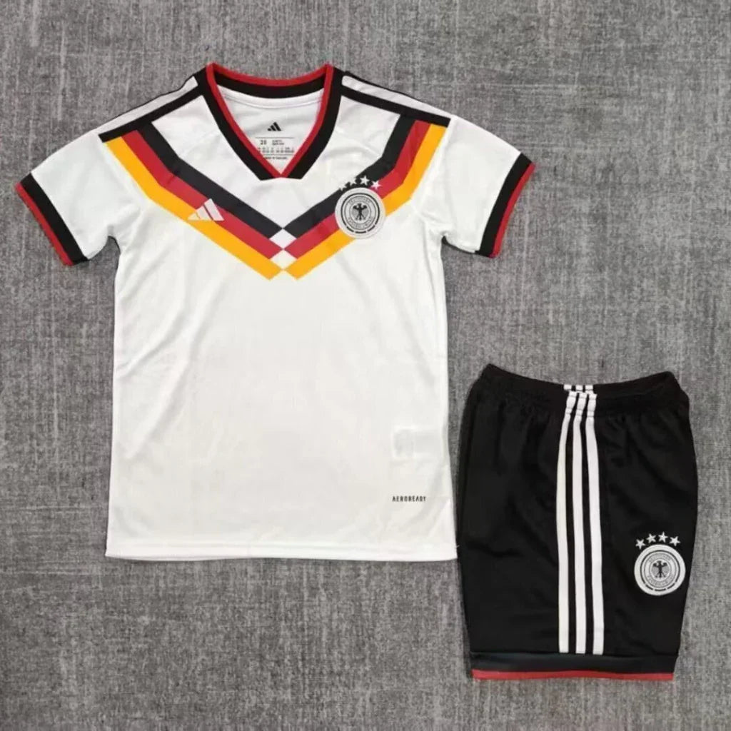 Germany 25/26 White World Cup Home Kids Jersey Set